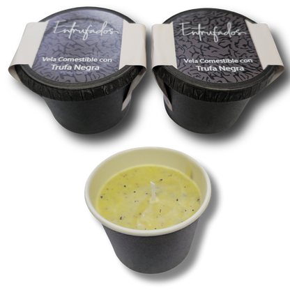 Vela comestible de mantequilla con trufa negra (Tuber melanosporum)
