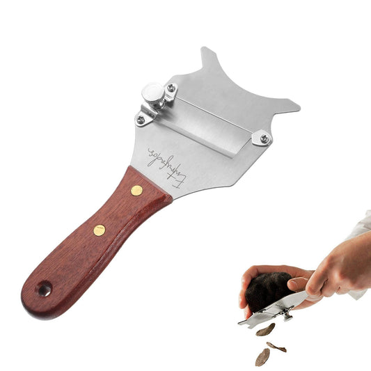 Mandolina para trufa con mango de madera
